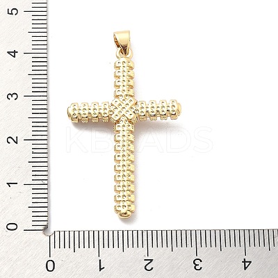 Rack Plating Brass with Clear Cubic Zirconia Pendants KK-Q017-21G-1