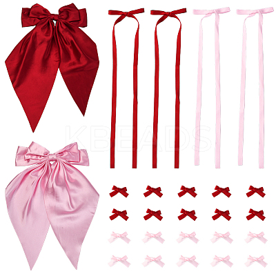 6 Styles Bowknot Polyester Hair Barrettes PHAR-SP0001-22B-1