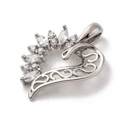 Brass Micro Pave Cubic Zirconia Pendants KK-U033-13P-01-1