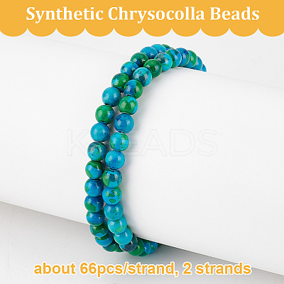 2 Strands Synthetic Chrysocolla Beads Strands G-OC0004-97-1