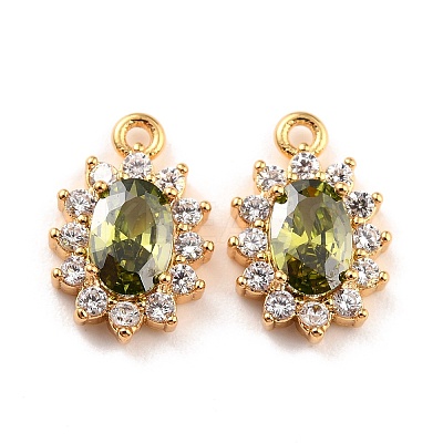 Real 18K Gold Plated Brass Micro Pave Cubic Zirconia Charms X-ZIRC-Z023-04B-NR-1