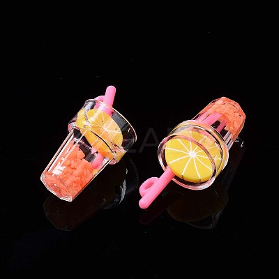 Imitation Fruit Tea Resin Pendants LS-CRES-S359-31F-1