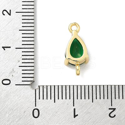 Brass Pave Cubic Zirconia Connector Charms KK-Z120-31G-01-1