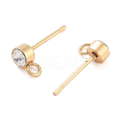 202 Stainless Steel Rhinestone Stud Earring Findings STAS-U012-05G-1