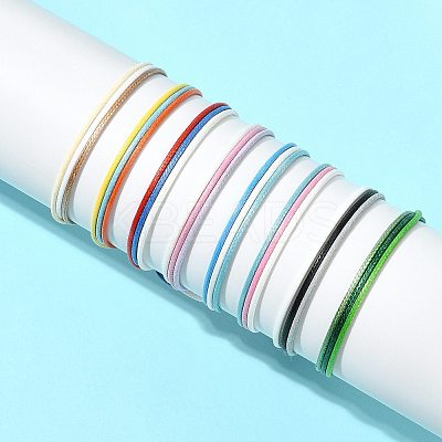 8Pcs 8 Colors Korean Waxed Polyester Cord Braided Bead Bracelets BJEW-FS00024-1