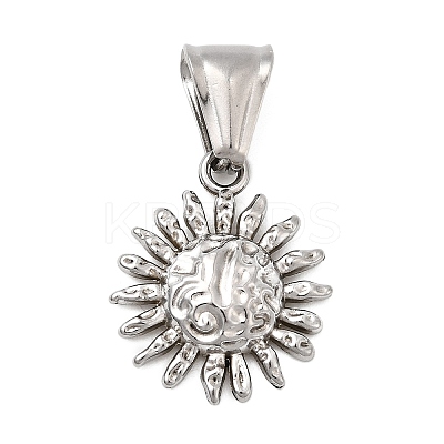 Textured 304 Stainless Steel Pendants STAS-B167-06P-1