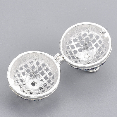 Rack Plating Brass Cage Pendants KK-T053-02S-1