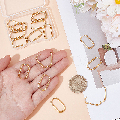 16Pcs Ion Plating(IP) 304 Stainless Steel Hoop Earrings for Women EJEW-UN0003-01-1
