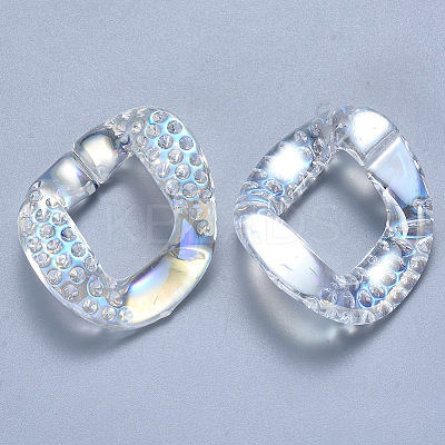 Transparent Acrylic Linking Rings Rhinestone Settings OACR-S036-009B-D01-1