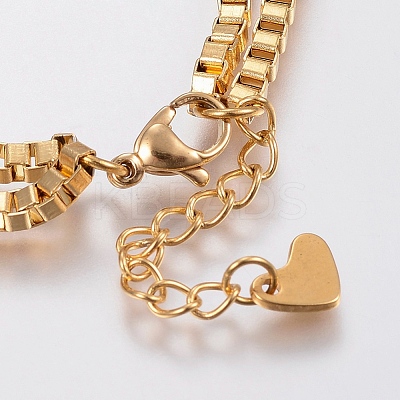 304 Stainless Steel Box Chain Bracelets BJEW-I243-02G-1