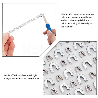 120Pcs 2 Style 304 Stainless Steel & Carbon Steel Spiral Bone Tips FIND-BC0003-88-1