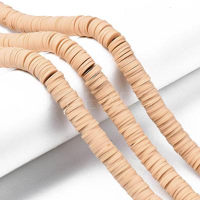 Flat Round Handmade Polymer Clay Beads CLAY-R067-10mm-53-1