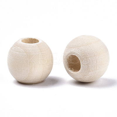 Natural Unfinished Wood Beads X-WOOD-Q038-12mm-1