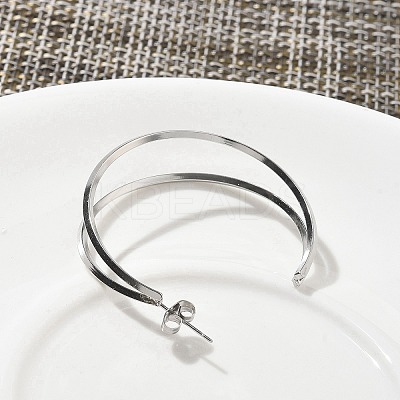 304 Stainless Steel C-Shaped Stud Earrings for Women EJEW-M089-04P-1