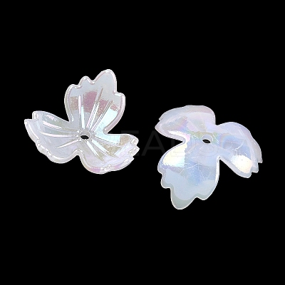 Plating Opaque Acrylic Imitation Shell Bead Cap OACR-P039-03E-1