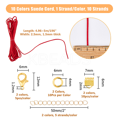 Flat Faux Suede Cord DIY Jewelry Making Finding Kit DIY-DC0002-63-1
