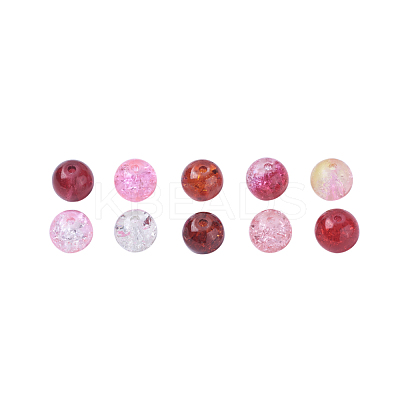 10 Colors Spray Painted Crackle Glass Beads CCG-X0010-01-8mm-1