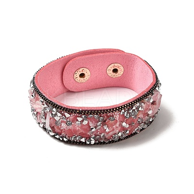 Faux Suede Snap Cord Bracelet LS-BJEW-F428-03-1