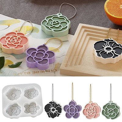 Camellia Rose Pendant Silicone Molds SIL-B074-03-1