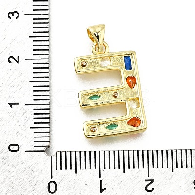 Brass Micro Pave Clear Cubic Zirconia Pendants KK-G521-01G-E-01-1