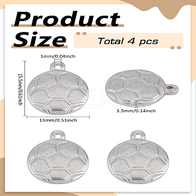 4Pcs 304 Stainless Steel Charms STAS-LP0002-95P-1