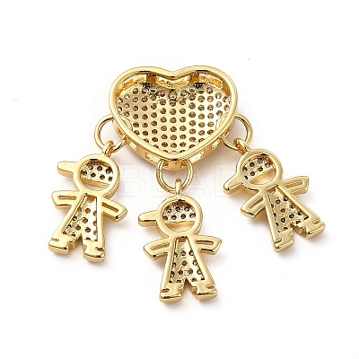 Rack Plating Brass Micro Pave Cubic Zirconia Pendants KK-E072-01G-1