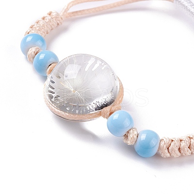 Handmade Dry Pressed Flower Link Bracelet for Girl Women LS-BJEW-C004-01G-1