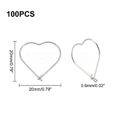 304 Stainless Steel Hoop Earring Findings STAS-UN0022-74-1