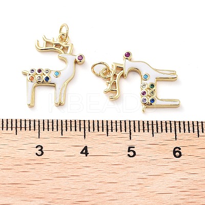 Christmas Theme Rack Plating Brass Pendants KK-M280-11C-G-1