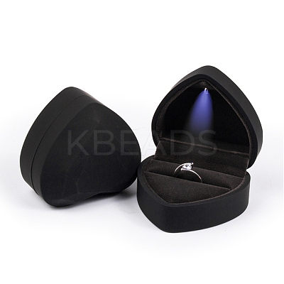 Heart Shaped Plastic Ring Storage Boxes LS-CON-C020-01B-1