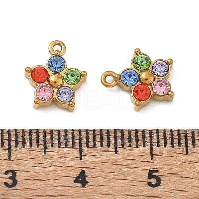 304 Stainless Steel with Rhinestone Pendants SA-CBA49D2-08G-01-1