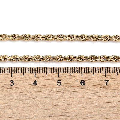 PVD Vacuum Plating 304 Stainless Steel Rope Chain Necklaces NJEW-M124-09G-1