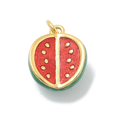 Brass Enamel Charms KK-M305-16G-1