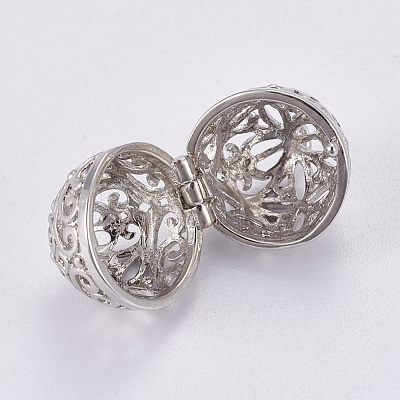 Brass Cage Pendants KK-P115-20P-1