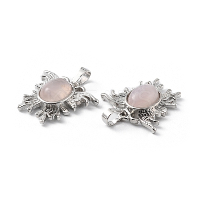 Natural Rose Quartz Pendants G-P498-03P-19-1