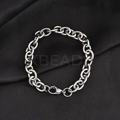 Tarnish Resistant 304 Stainless Steel Cable Chain Bracelets BJEW-I238-09P-1