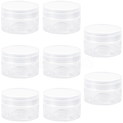 8Pcs Transparent Plastic Empty Portable Facial Cream Jar CON-CP0001-015C-1