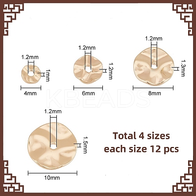 48pcs 4 styles Brass Spacer Beads KK-PH0005-79-1