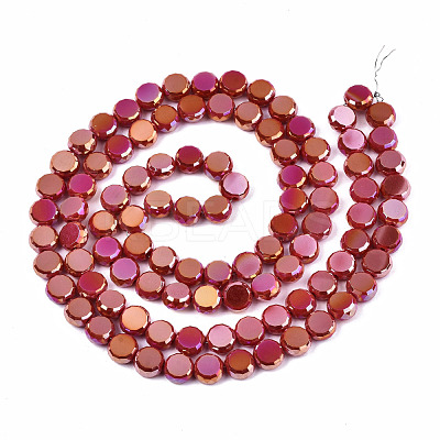 Electroplate Opaque Solid Color Glass Beads Strands EGLA-T020-07L-1