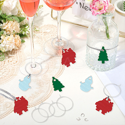 24Pcs 3 Styles Plywood Wood Wine Glass Label Ring FIND-WH20050-005-1