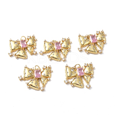 Brass Micro Pave Cubic Zirconia Pendants KK-E068-VF293-1