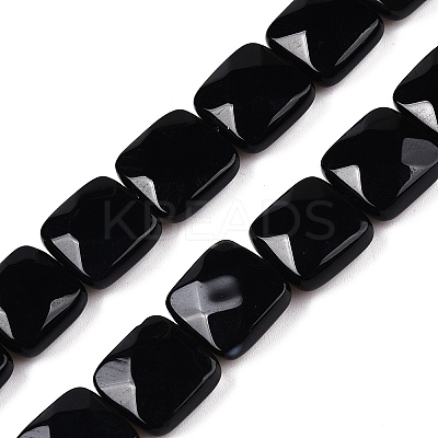 Dyed & Heated Natural Black Agate Beads Strands G-T138-165-1