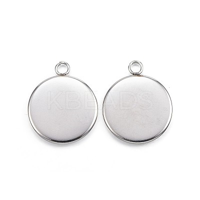Tarnish Resistant 304 Stainless Steel Pendant Cabochon Settings STAS-F143-18P-1