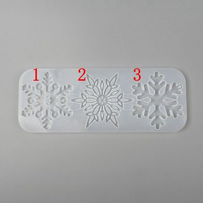 Christmas DIY Snowflake Silicone Pendant Molds X-DIY-P006-31-1