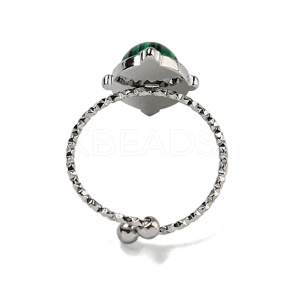 Oval 304 Stainless Steel Open Cuff Rings STAS-Z060-09P-1