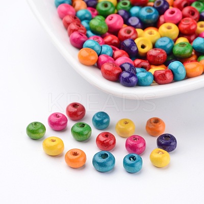 Lead Free Rondelle Natural Wood Beads X-TB093Y-1