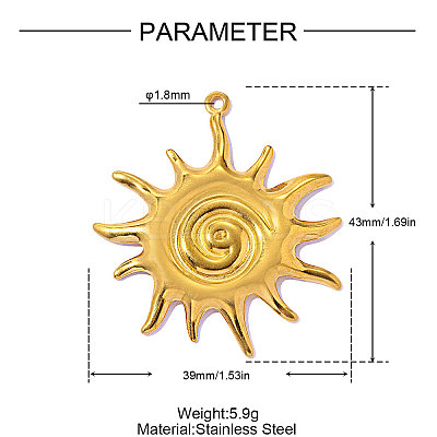 304 Stainless Steel Pendants STAS-OY015-93G-1