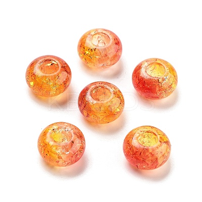 Two Tone Transparent Crackle Acrylic European Beads TACR-P009-B01-01-1