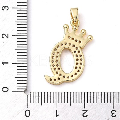 Rack Plating Brass Micro Pave Cubic Zirconia Pendants KK-D535-01Q-RS-1