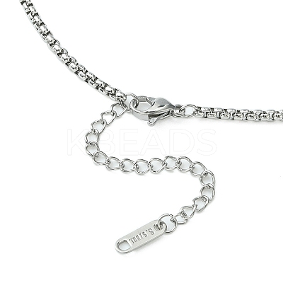 304 Stainless Steel Box Chain Necklace for Men Women NJEW-YW0001-16-1